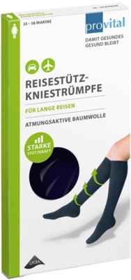 provital REISESTÜTZKNIESTRÜMPFE Größe 3-42 marine Baumwolle