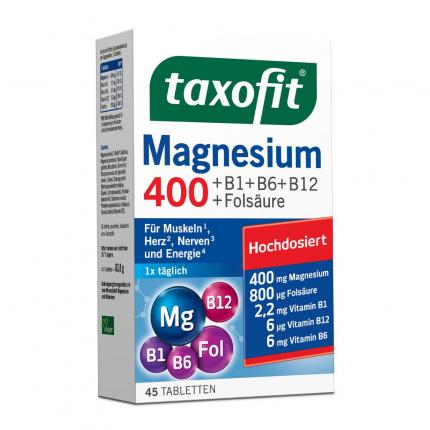 taxofit Magnesium 400 +B1+B6+B12+Folsäure