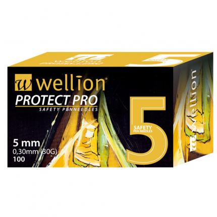 WELLION PROTECT PRO Safety Pen-Needles 30 G 5 mm