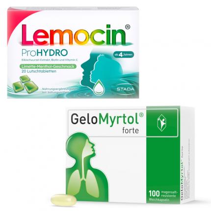 GeloMyrtol forte der pflanzliche Schleimlöser 100 St. + Lemocin ProHYDRO