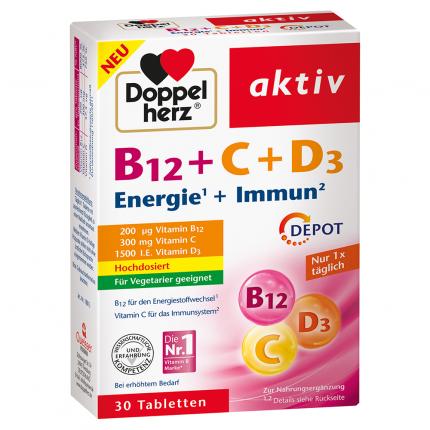 Doppelherz aktiv B12 + C + D3 Energie + Immun