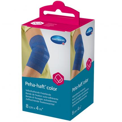 Peha-haft color Fixierbinde latexfrei 8 cm x 4 m blau