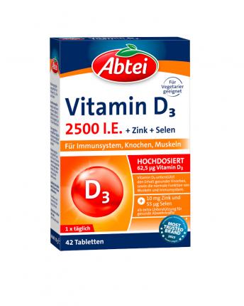 Abtei Vitamin D3 2500 I.E + Zink + Selen