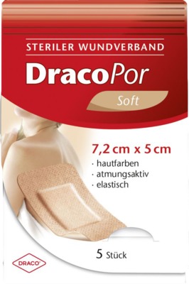 DRACOPOR Wundverband 5x7,2 cm steril hautfarben