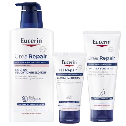 Eucerin UreaRepair PLUS Ganzkörperpflege Körperlotion Handcreme Fußcreme Set - 3€ sparen*