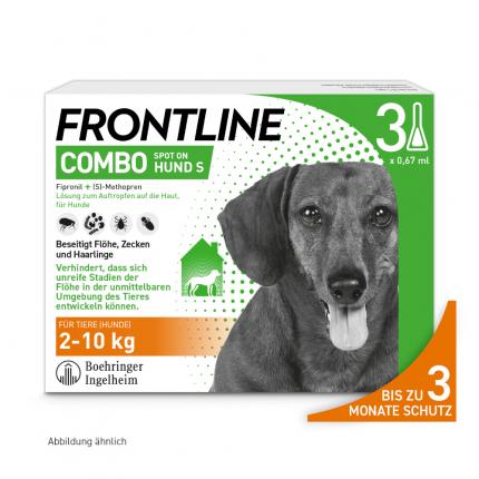 FRONTLINE COMBO gegen Zecken, Flöhe (Flöhe, Eier, Larven, Puppen) für Hunde S (5-10 Kg)