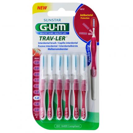 GUM TRAV-LER 1,4mm Kerze pink Interdental+6Kappen