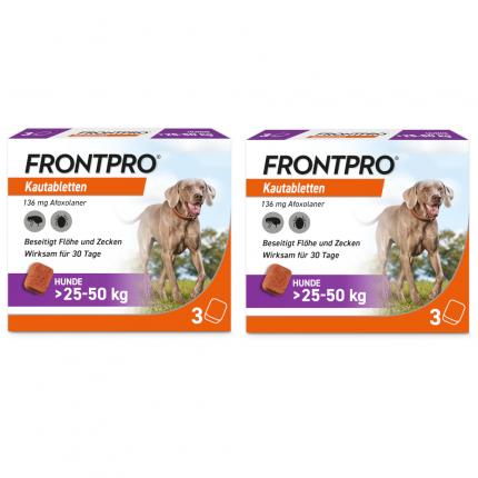 FRONTPRO Kautabletten Hunde &gt;25 - 50 kg Doppelpack