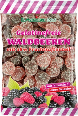 Gelatinefreie Waldbeeren mit 18% Fruchtsaftanteil