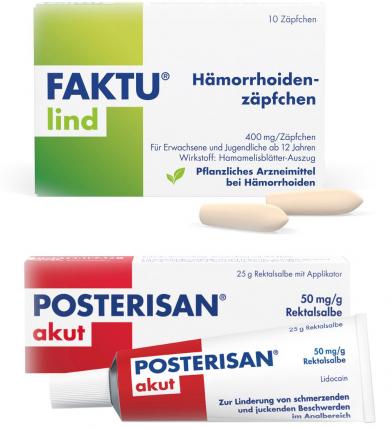 FAKTU lind Hämorrhoidenzäpfchen &amp; Posterisan akut Set