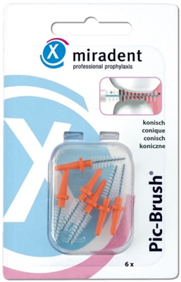 MIRADENT Interd.Pic-Brush Ersatzb.konisch orange