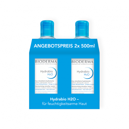 BIODERMA Hydrabio H2O Feuchtigkeitsspendendes Mizellen-Reinigungswasser Doppelpack