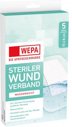 WEPA STERILER WUNDVERBAND WASSERDICHT 15x8 cm