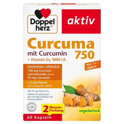 Doppelherz aktiv Curcuma 750 mit Curcumin + Vitamin D3