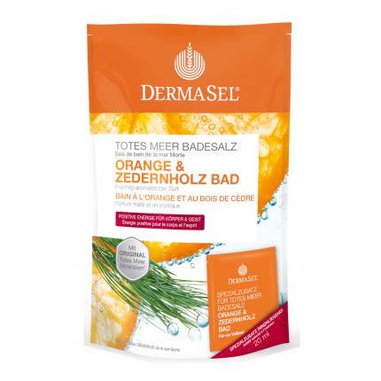 DERMASEL Totes Meer BADESALZ Orange &amp; Zedernholz