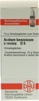 ACIDUM BENZOICUM E Resina D 6 Globuli