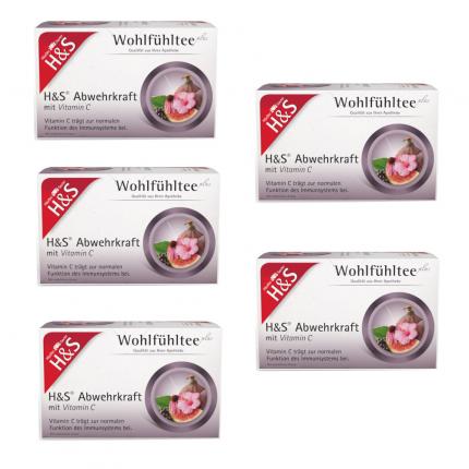 H&amp;S Wohlfühltee Abwehrkraft mit Vitamin C 5er Set