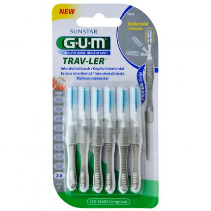 GUM TRAV-LER 2,0mm Kerze grau Interdental+6Kappen