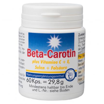 Beta-Carotin plus Vitamin C+E, Selen + Folsäure