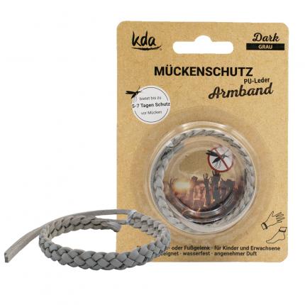 MÜCKENSCHUTZ PU-Leder Armband GRAU