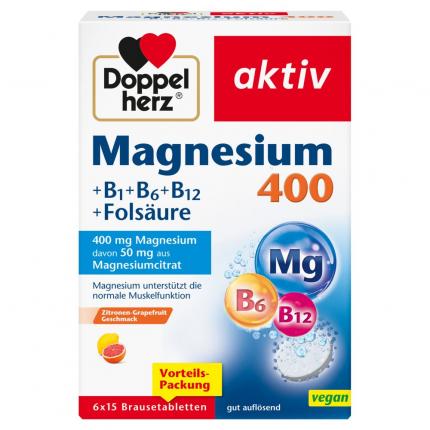 Doppelherz aktiv Magnesium 400 + B1 + B6 + B12 + Folsäure