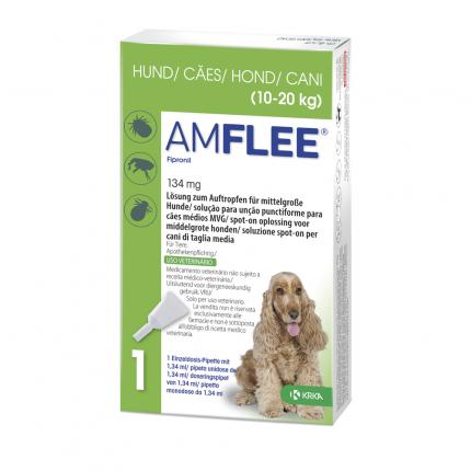 Amflee 134mg Lösung zum Auftropfen für mittelgroße Hunde